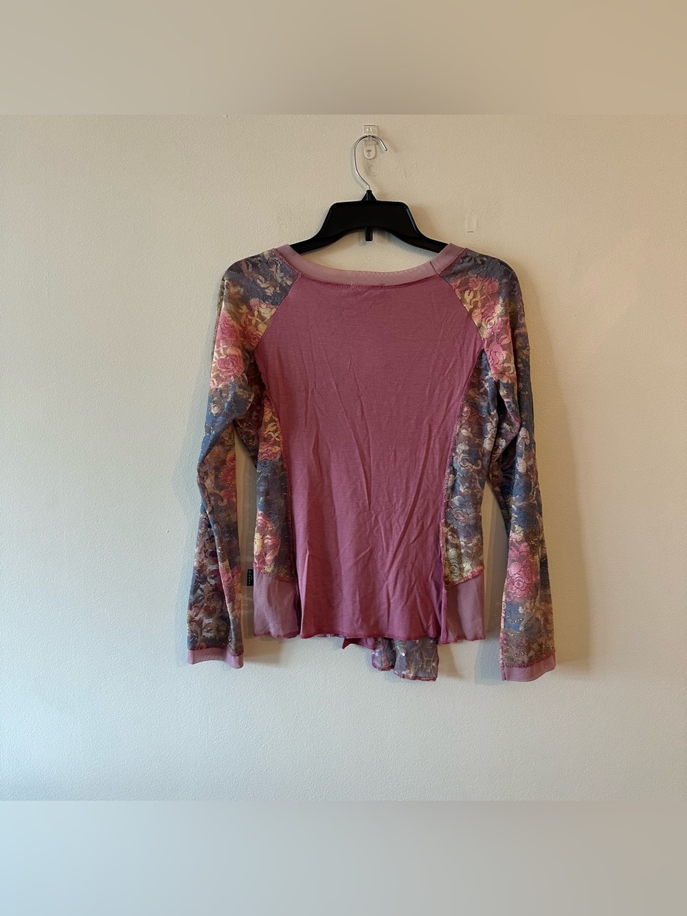 NEW Vintage Y2K Vango Paris Patchwork Lace Fairycore Blouse Sequin Sheer Pink - Picture 3 of 8